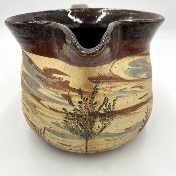 Vintage Potters Hand Tree Art Pottery Pitcher, signed, Raedel Tampa FL 1977 - Picture 7 of 12